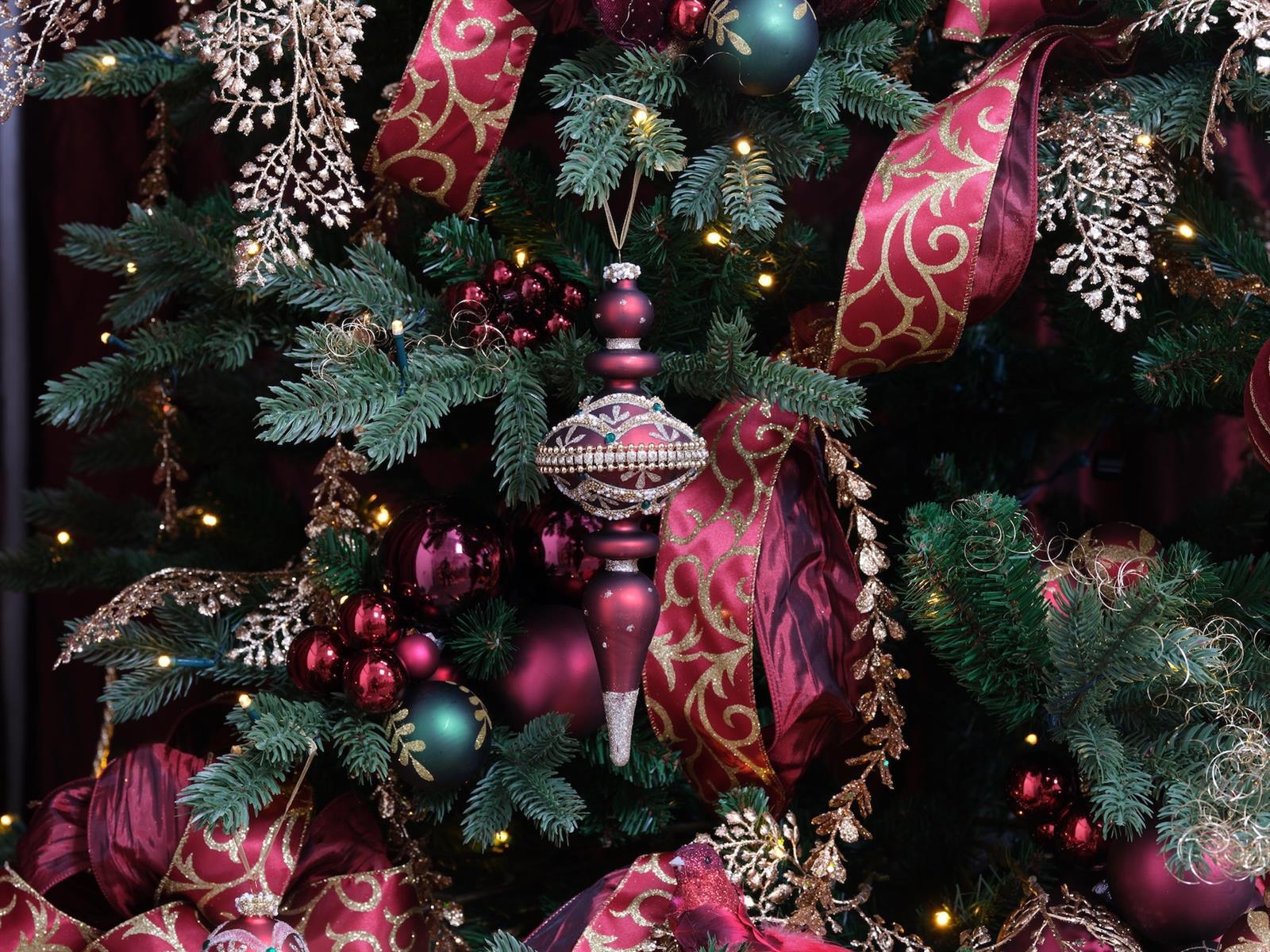 Glas Weihnachtskugeln "Blatt"- grn (4 Stk) K068234-BG