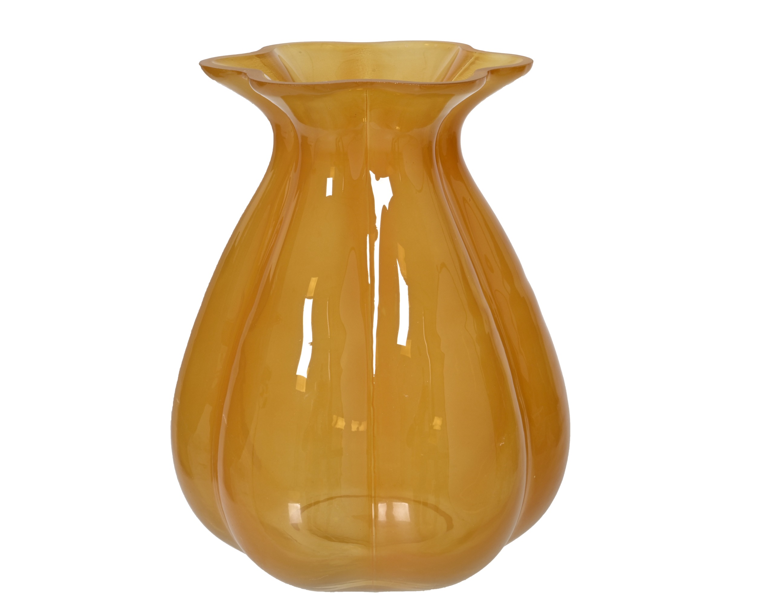 Glas Vase "Flower" Orange - 25cm K860632
