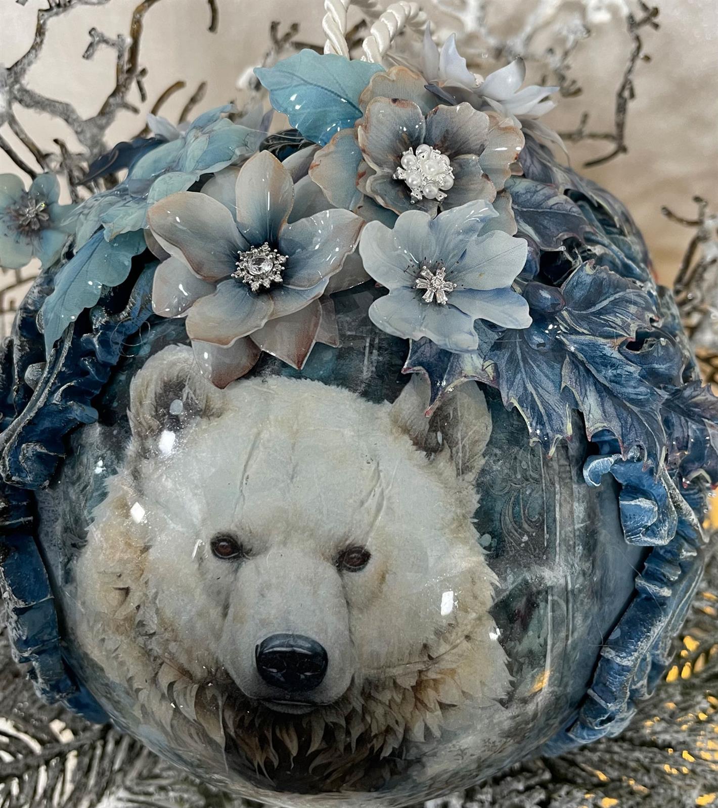 6 Dekoelemente "Schneeflocke" silber