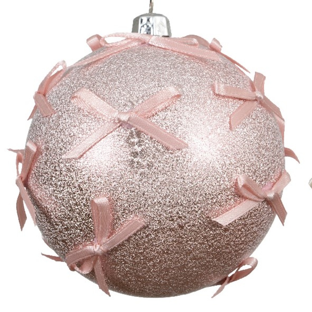 Weihnachtskugel Anhänger 8cm - Rosa K024862-b