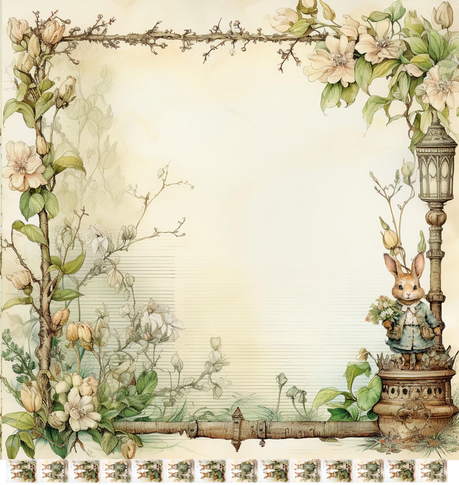 Designpapier "Familie Hase" 3