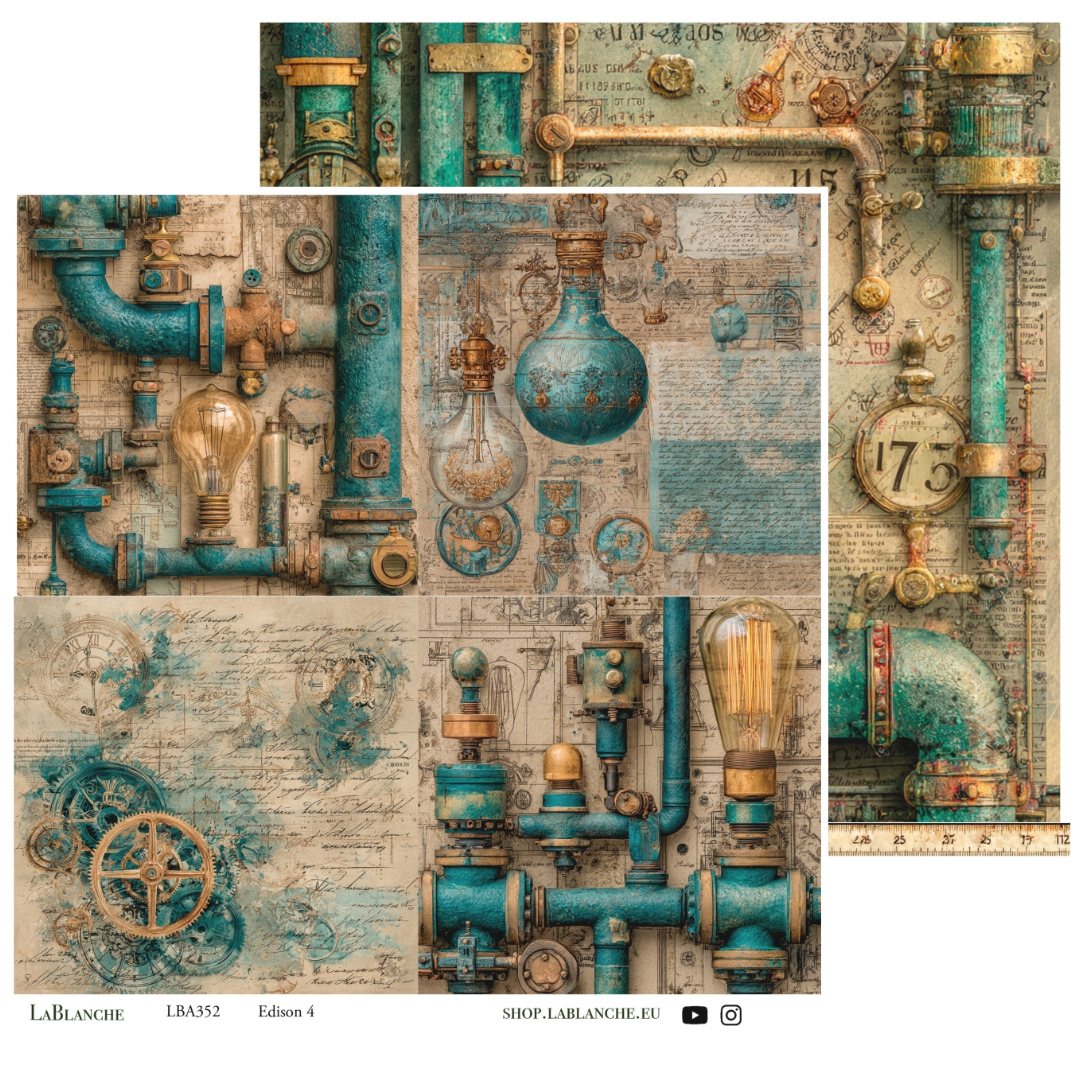 Designpapier "Edison/Steampunk" 4