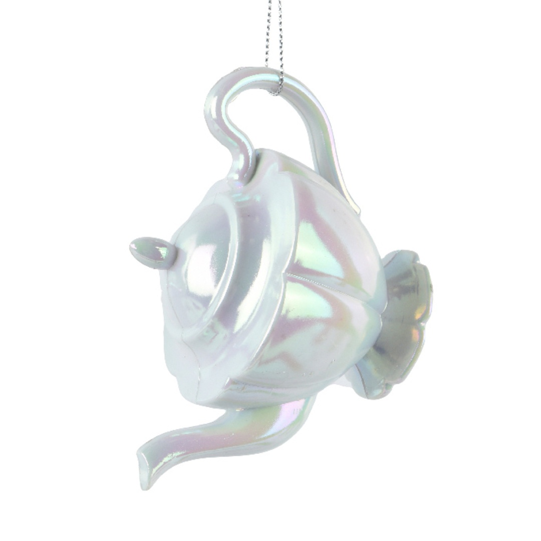 Dekorativer Anhänger "Tee Kanne" Weiß - 10 cm K463293-b