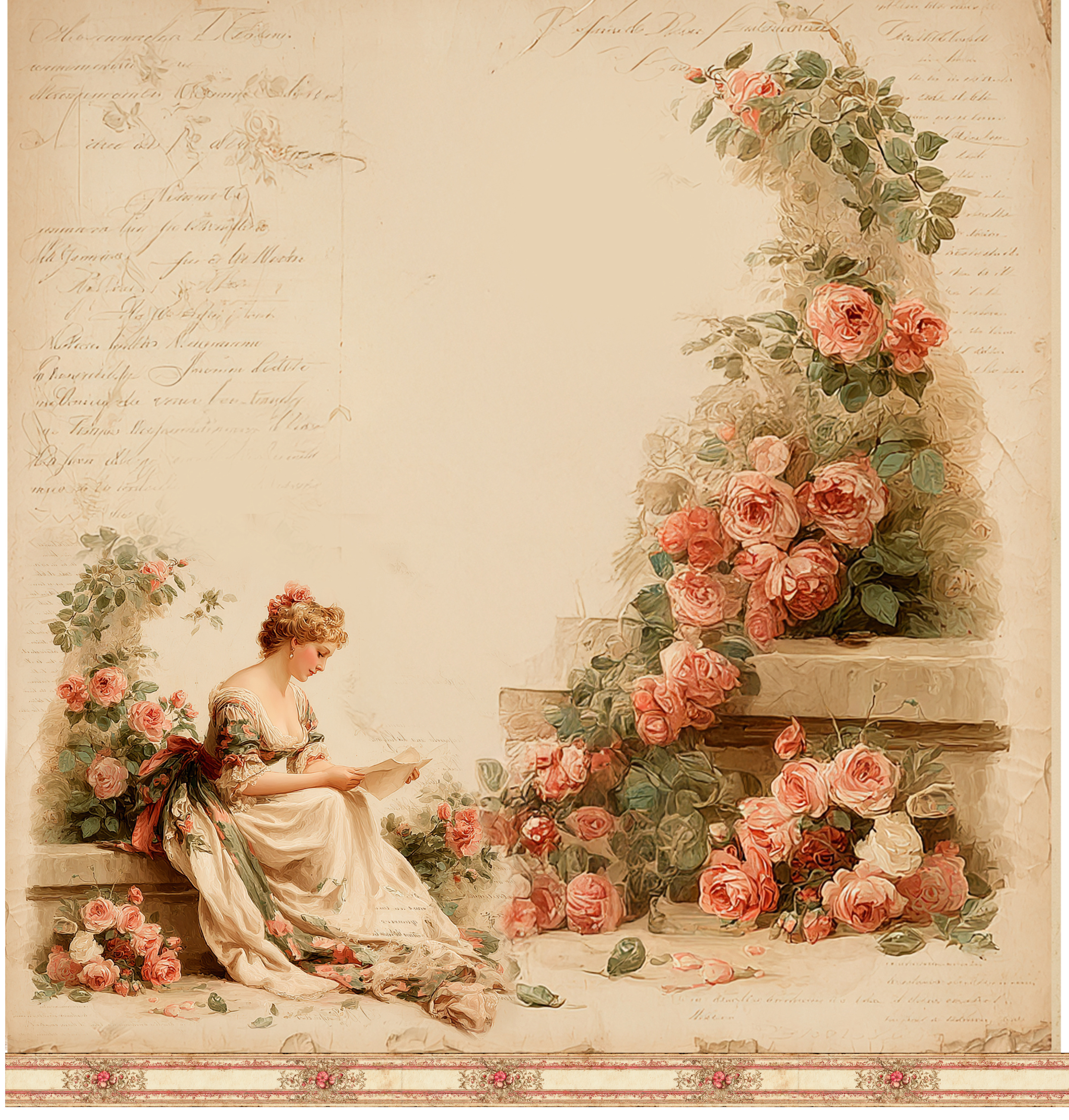 Designpapier "Roses" 1