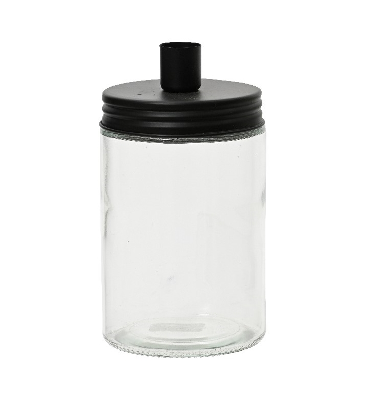 Glas mit Kerzenhalter - Schwarz K865286schwarz