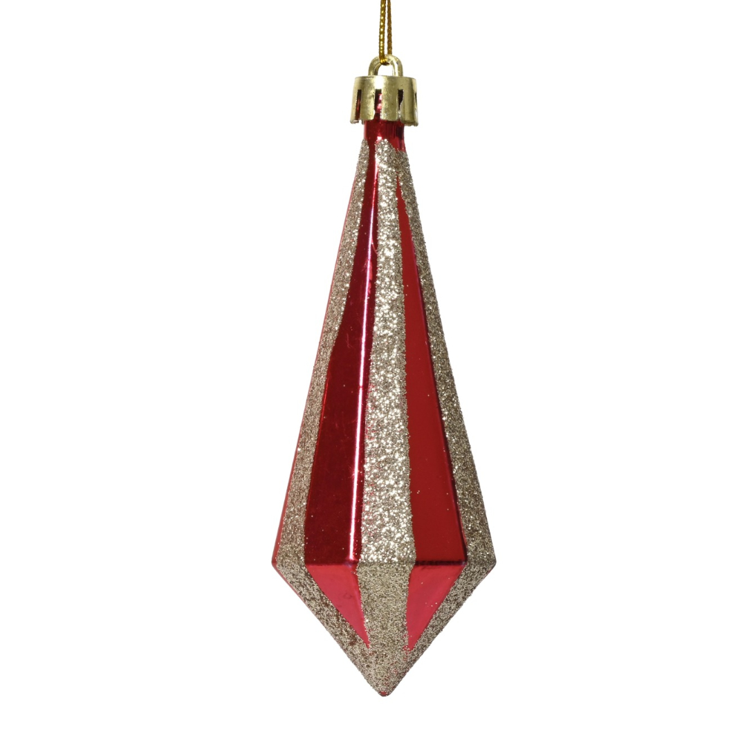 Deko Anhänger "Weihnachten" Spitz - Rot/Matt K028106-c