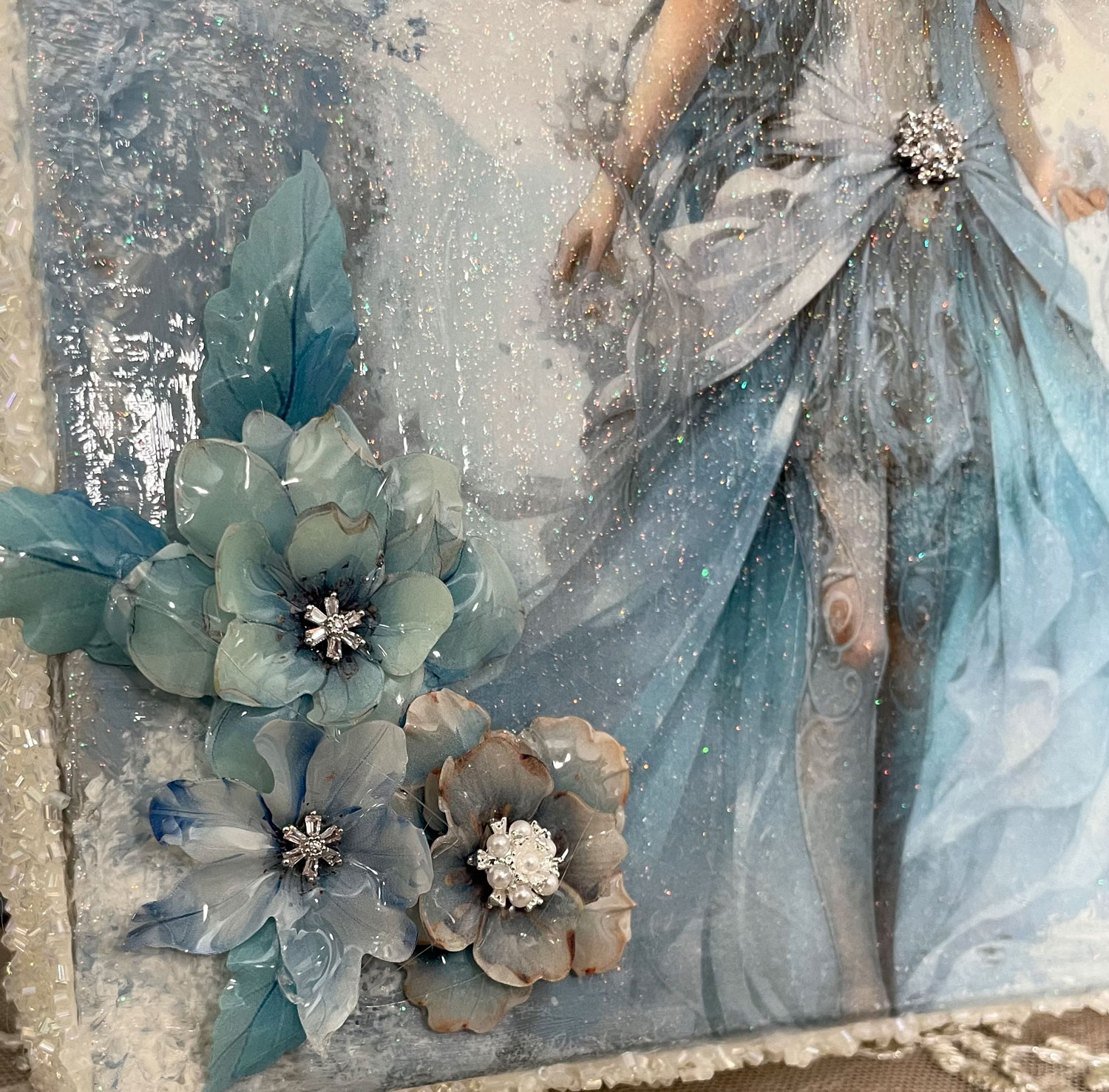 6 Dekoelemente "Schneeflocke" silber