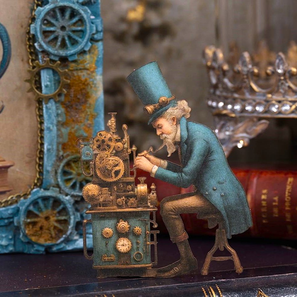 Gelaserte Elemente "Edison/Steampunk" (48 Stk.)