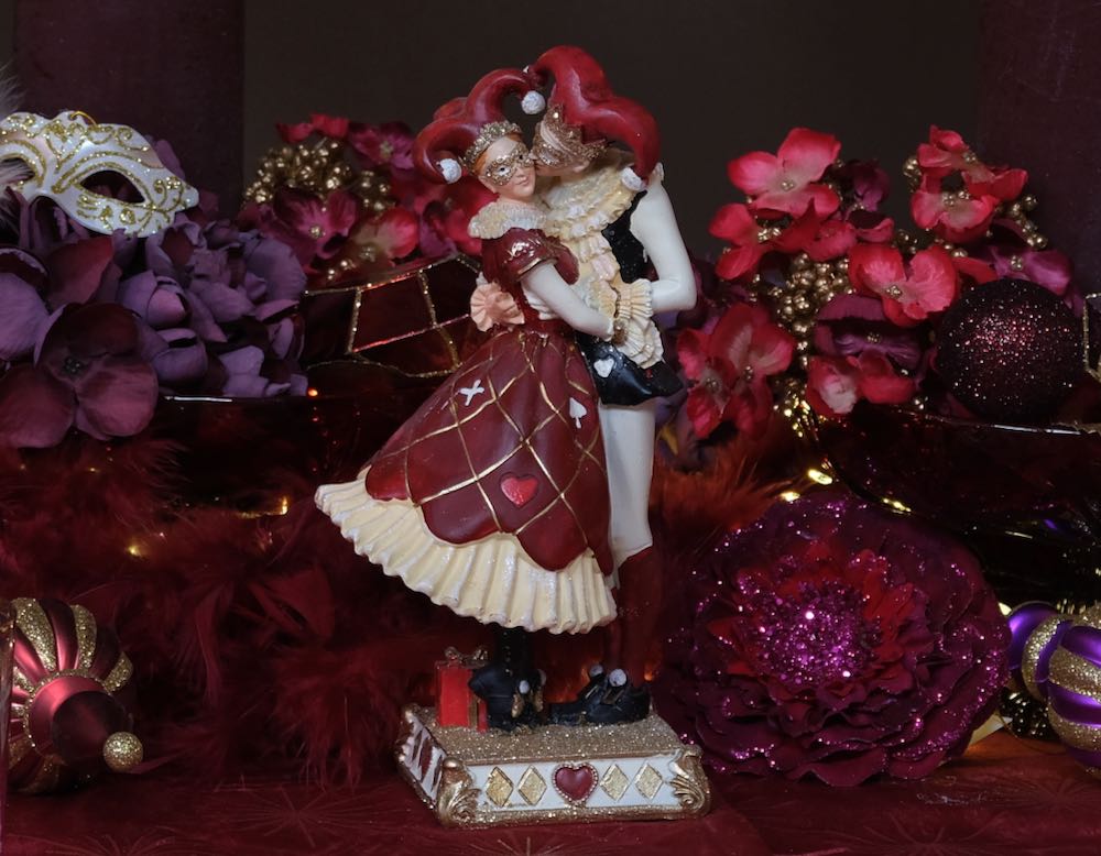 Deko Blume auf Klip - Lila/Rot K708093 C-106