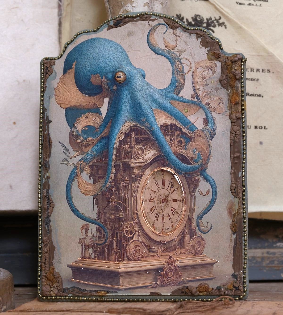 Kleines Papierset "Edison/Steampunk" - 4x Papiere, 4x Tags, 1x Gelaserte Elemente