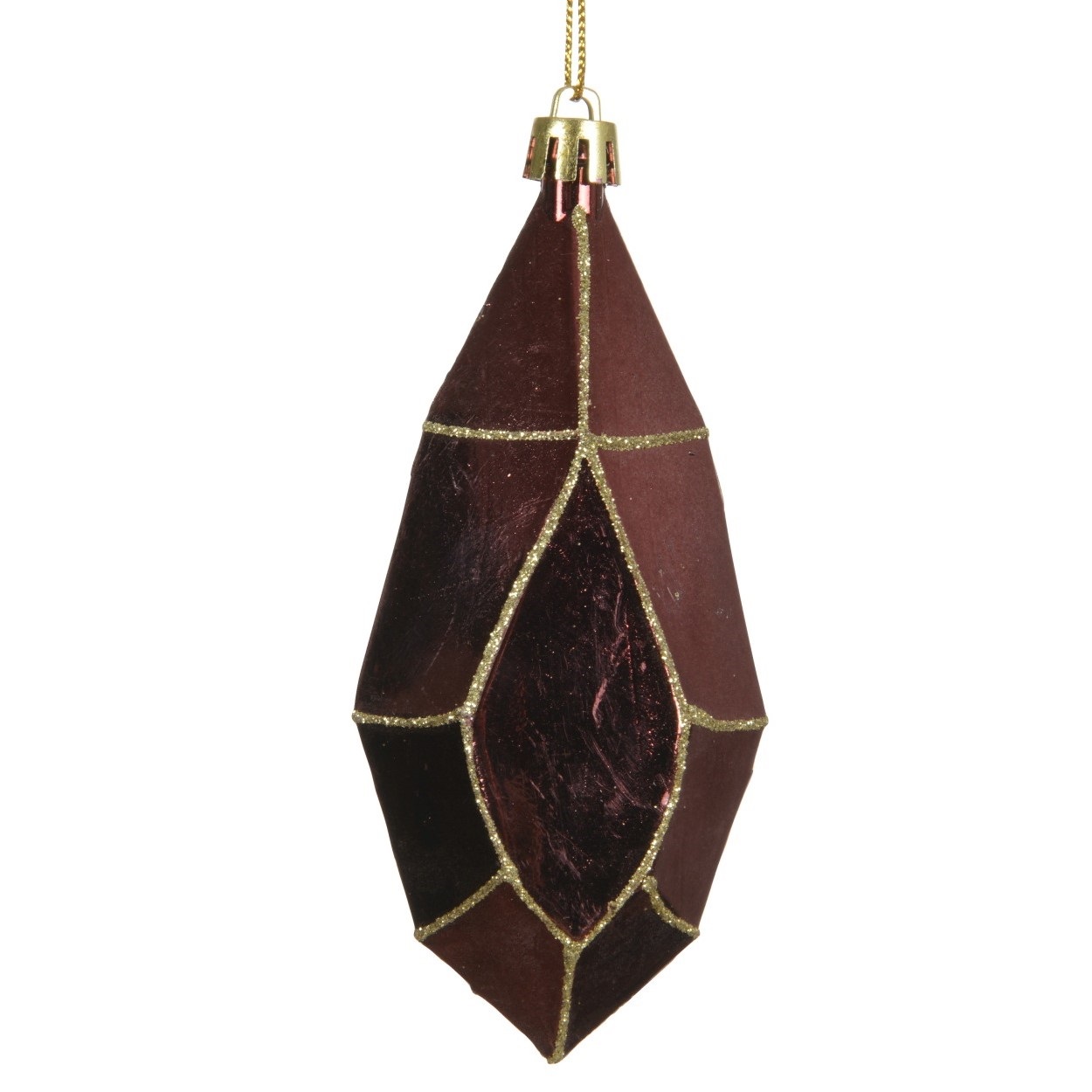 Weihnachtskugel Facettiert 12cm - Ochsenblut Metallic K028376a