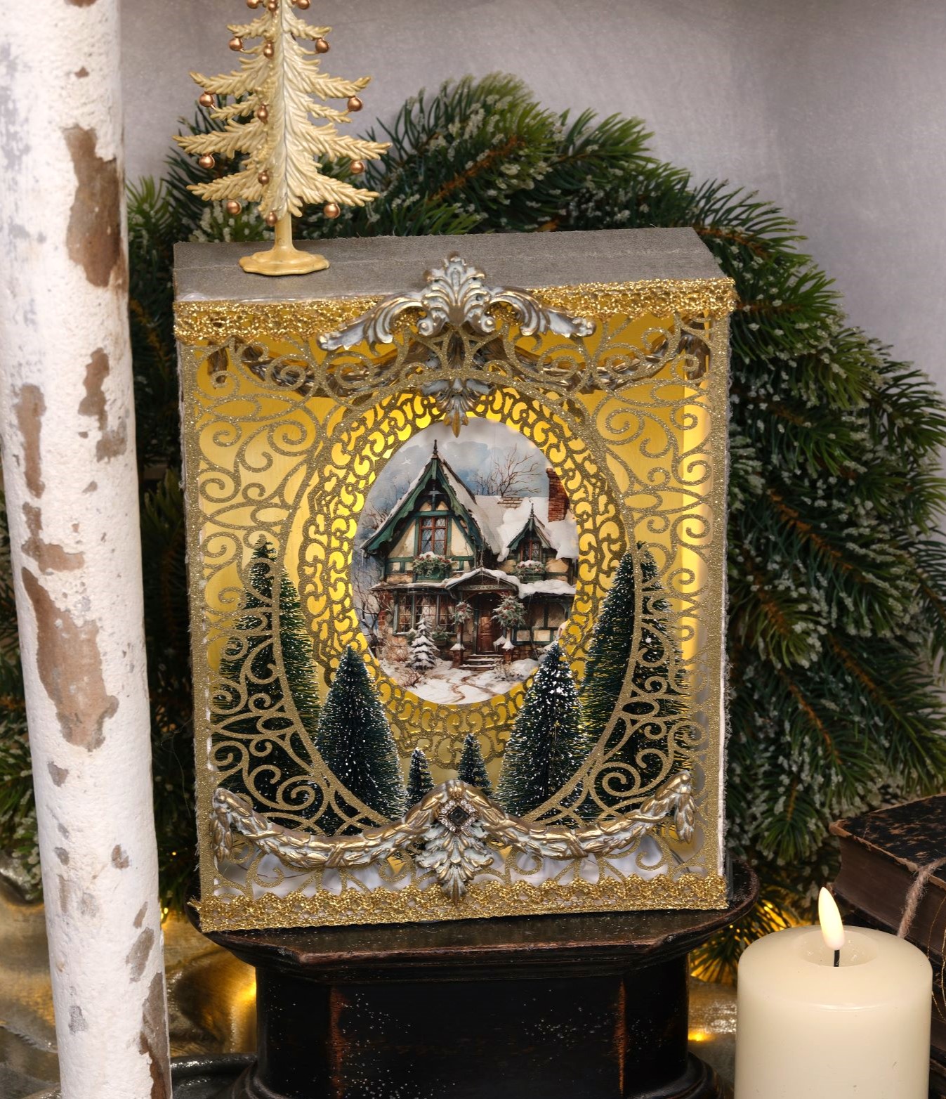 Borstenbäume/Tannenbäume (4 St,), grün