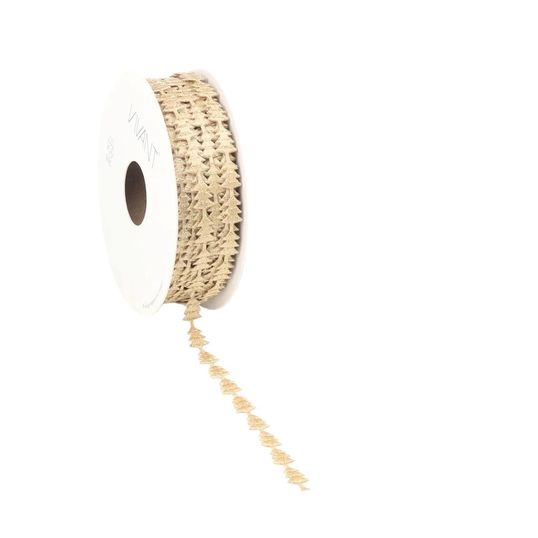 Dekoband "Tannenbaum" - creme / V1376.1508.51L