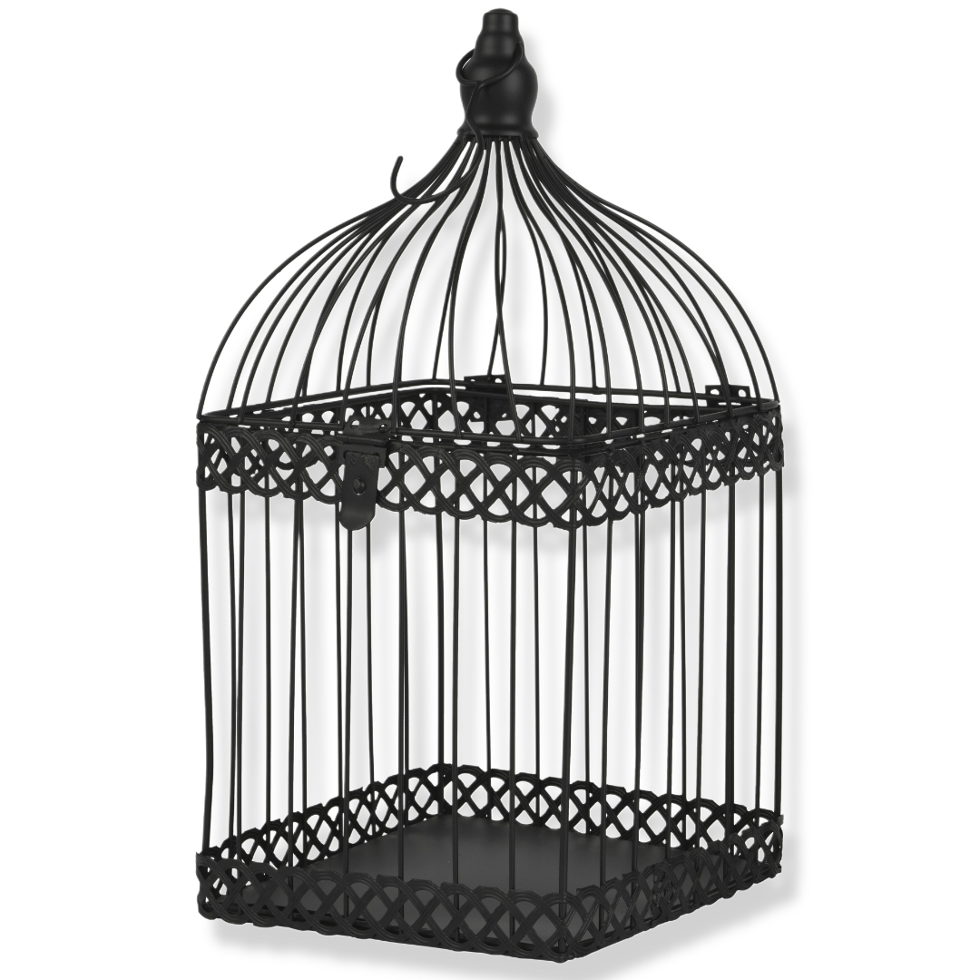 Großer Vogelkäfig aus Eisen - Schwarz 47cm