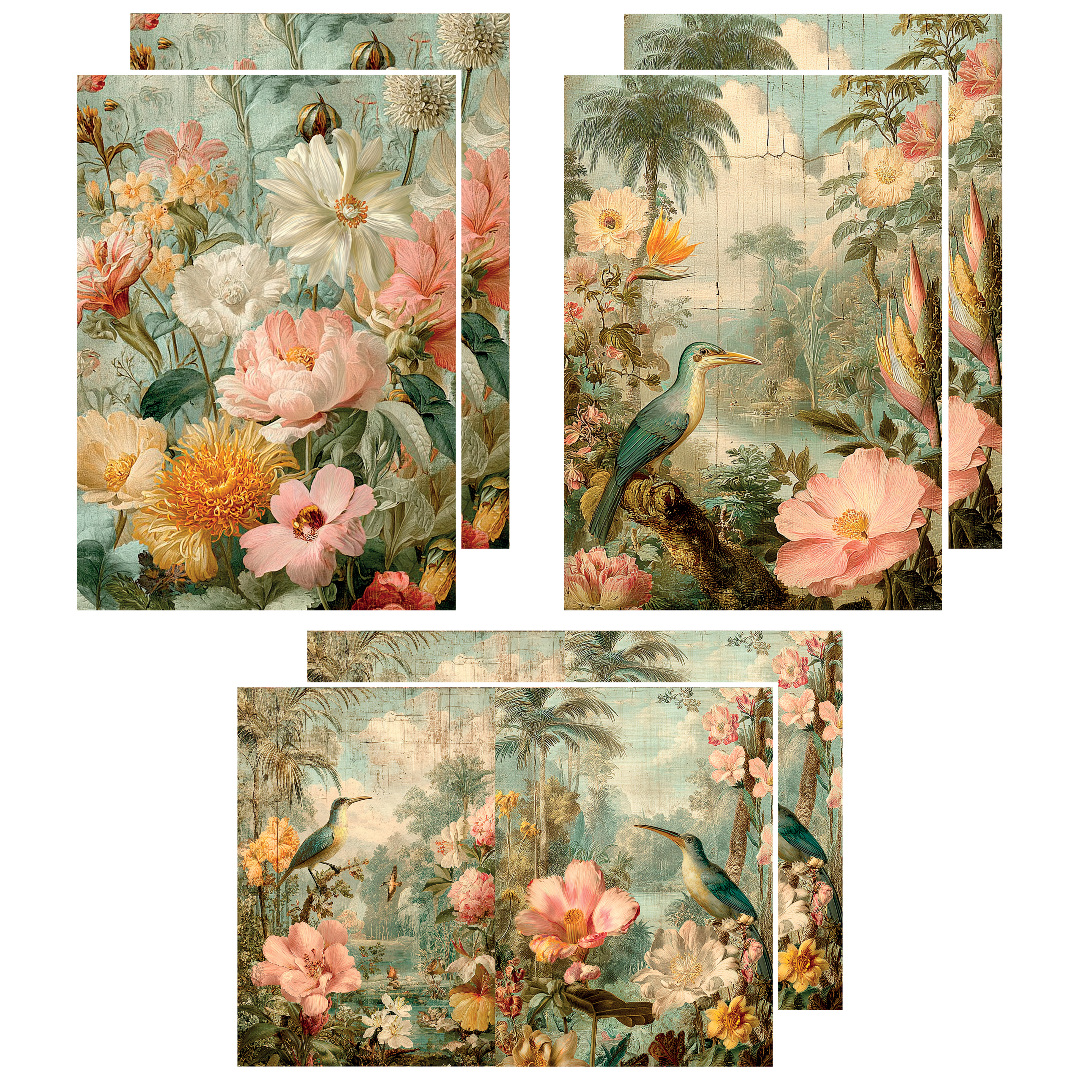 Decoupagepapier Set "Jungle" (6 Bogen) LBD534