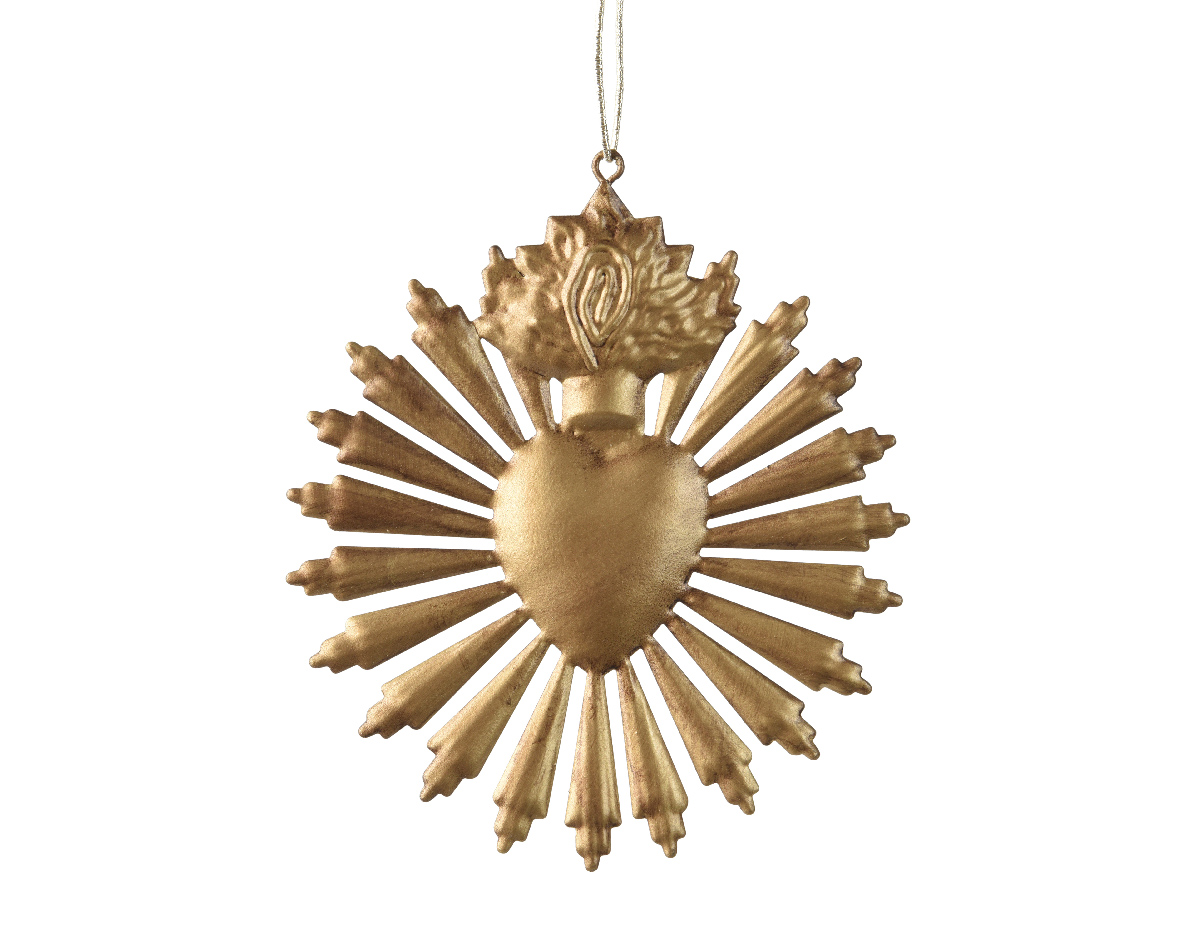 Anhänger für Weihnachten "Herz" 14cm - Gold K537496