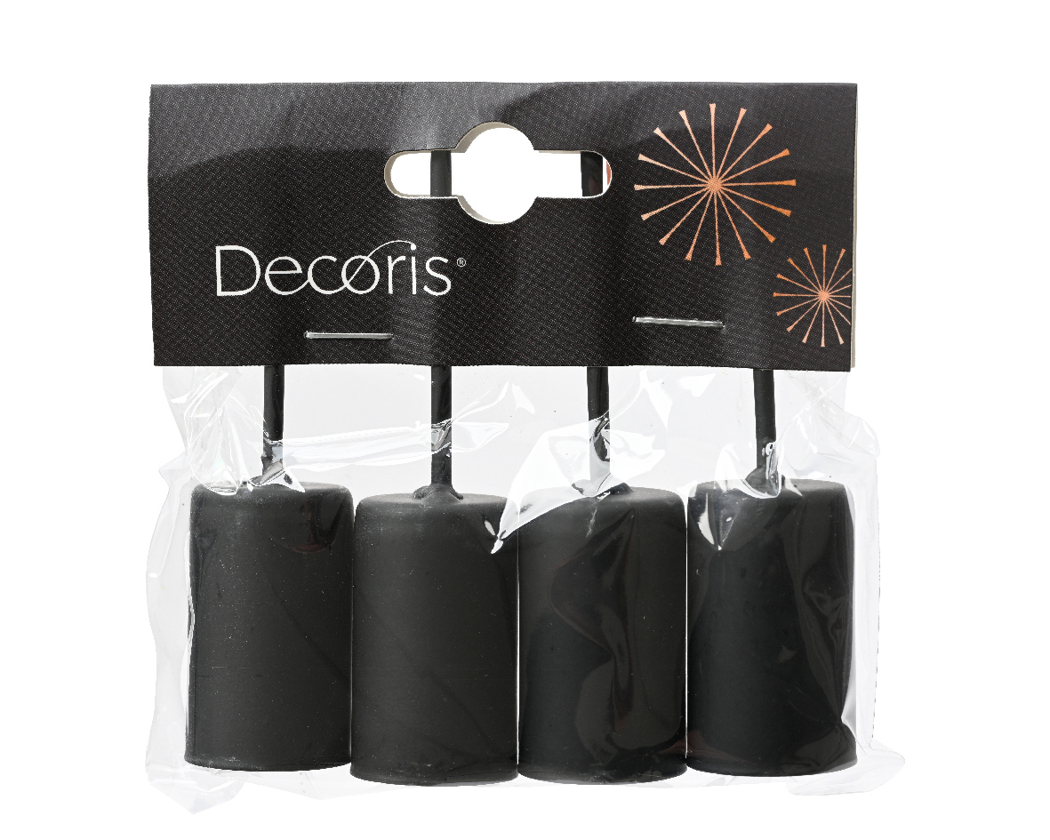 4er Set Kerzenhalter aus Eisen – Schwarz – 9,2 cm K386537