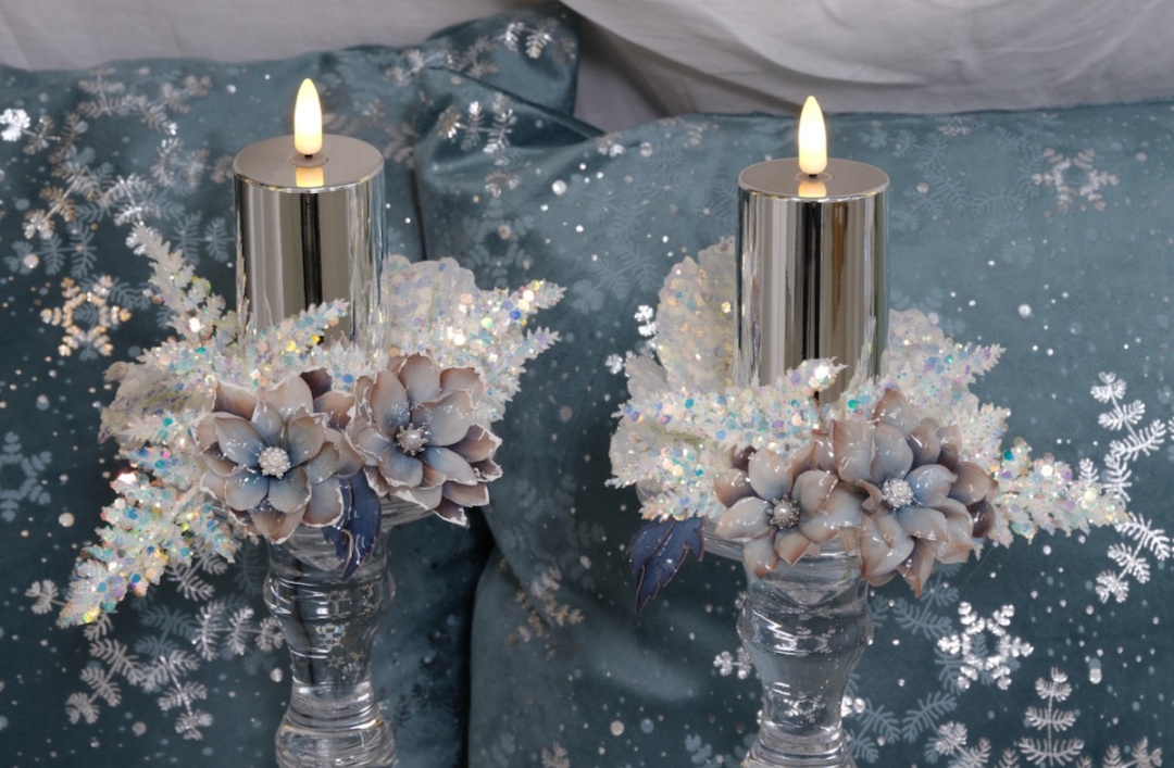 4 Bogen Folienblumen "Christmas"