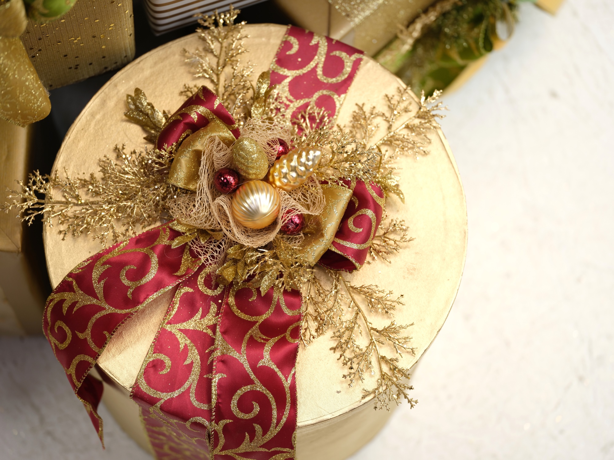 Dekobänder "Weihnachten" - grün/rot/gold