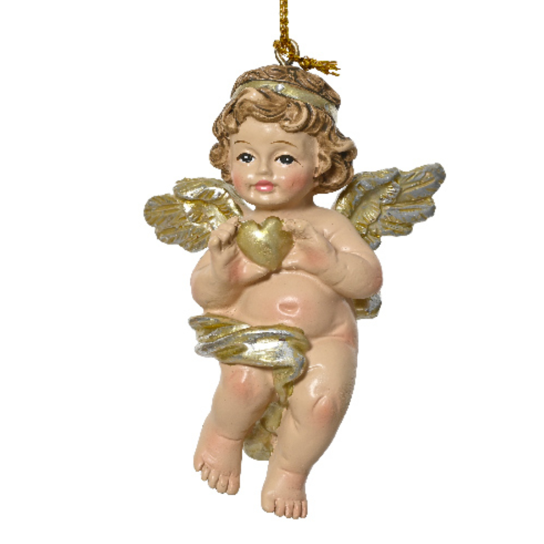 Engel mit kleinem Herz – Gold – 8 cm K646684-f
