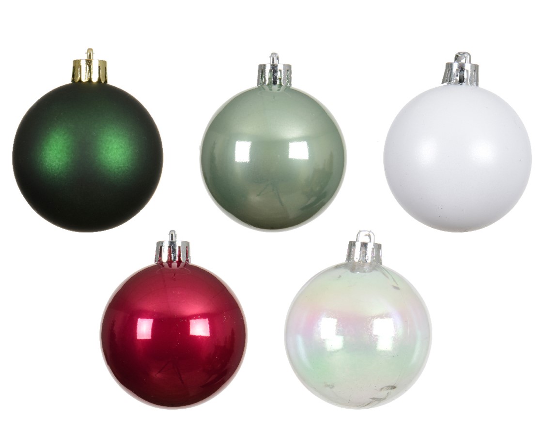 30er Set Weihnachtskugeln 6cm - 5 Farbig K022930