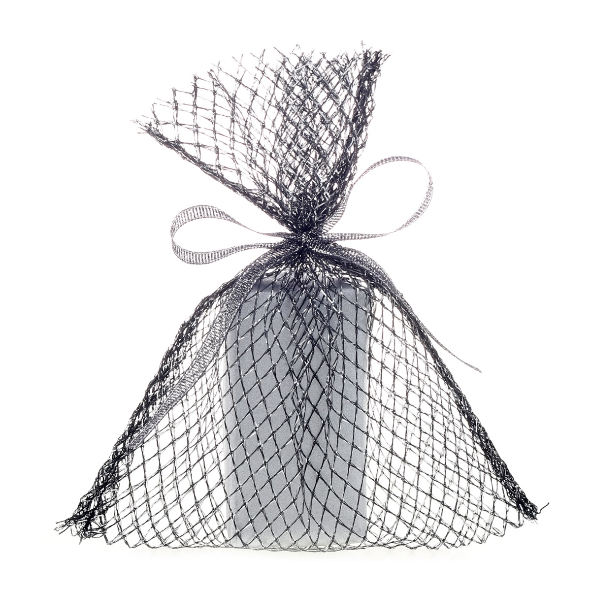 Dekotasche "Netz" 17x12cm - silber V4295F.1712.84