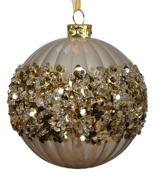 Weihnachtskugel "Glitter" - gold K029850-gold