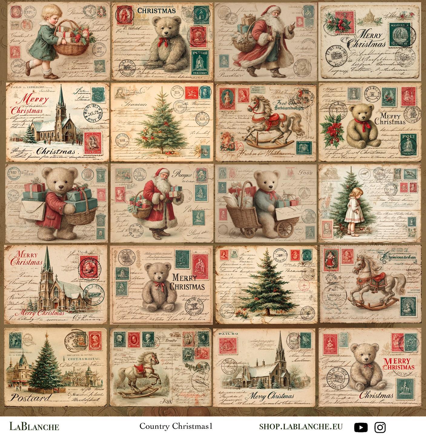 Designpapier "Country Christmas" 1