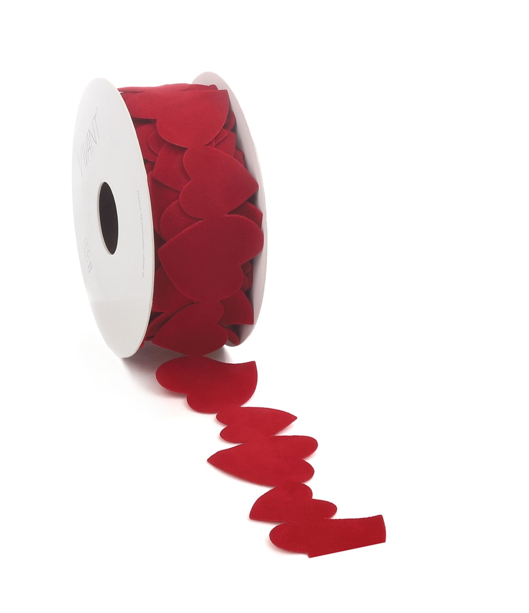 Samtband "Vellu Heart" 5m - Rot V5373.0539.20