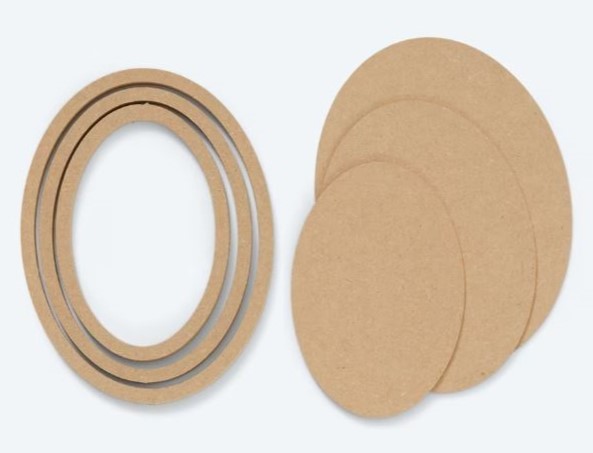 MDF Rahmenset Oval 3 Stck LB-MDF696
