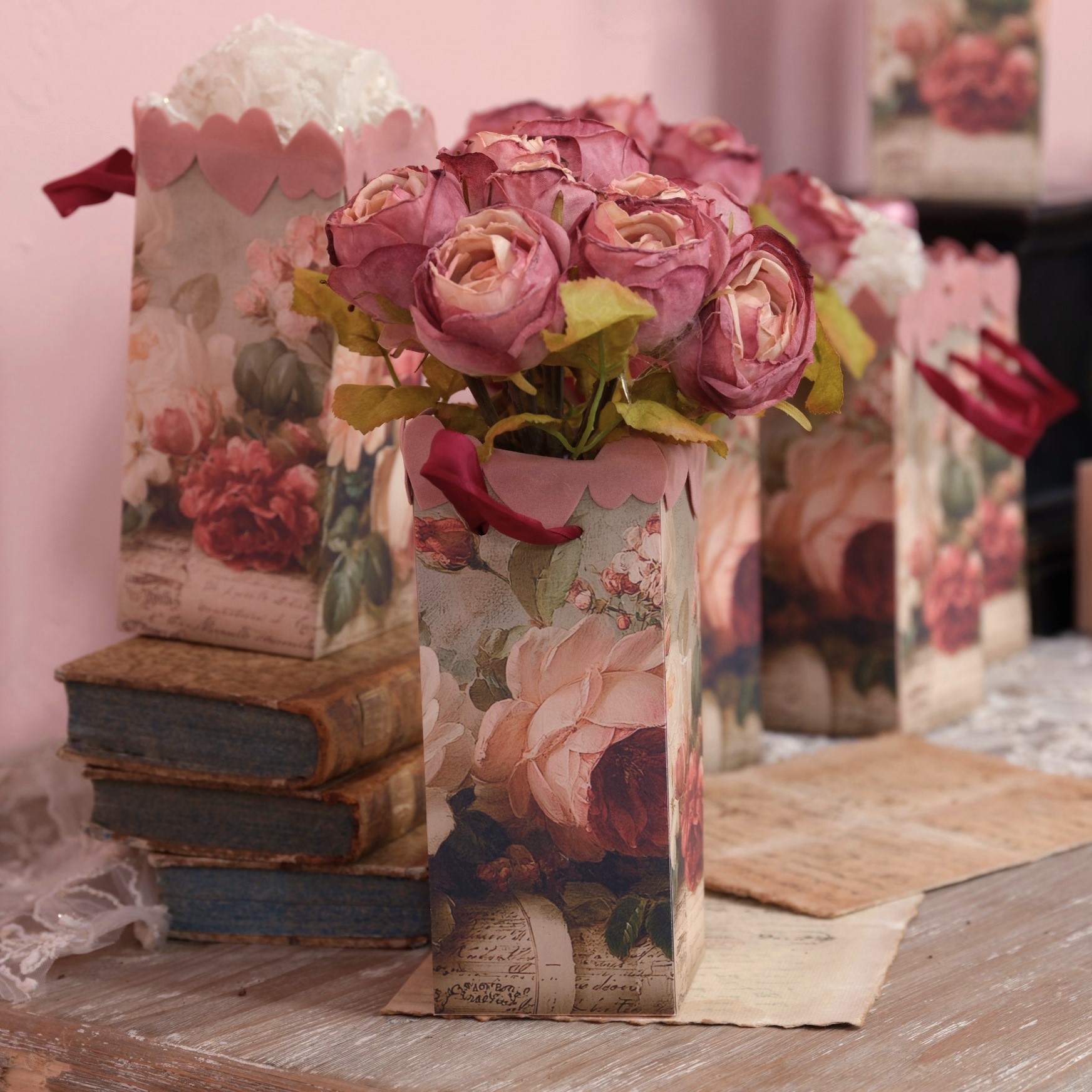 4er Set Papiertüten "Roses" Tüten-2