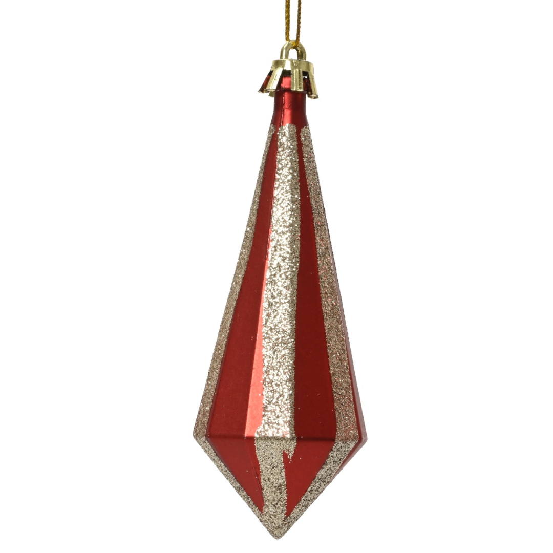 Deko Anhänger "Weihnachten" Spitz - Rot/Metallic K028106-d