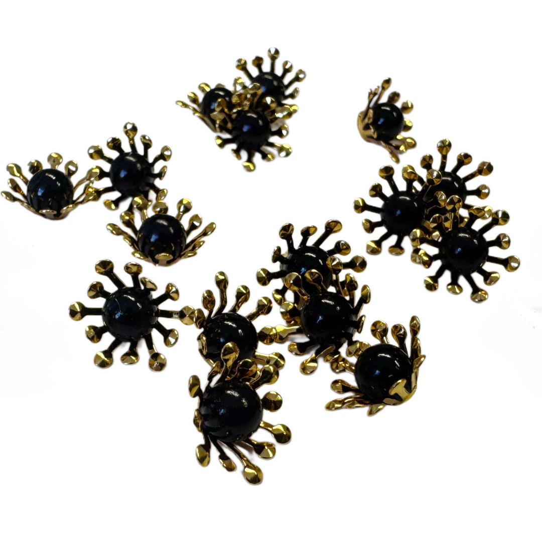 Mittelpunkte für Mohnblumen Schwarz/Gold - 20 Stk.