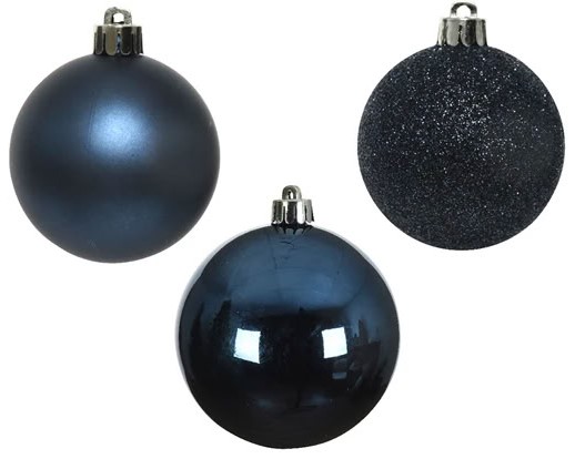 10er Set Weihnachtskugeln 6cm - Blau K020214