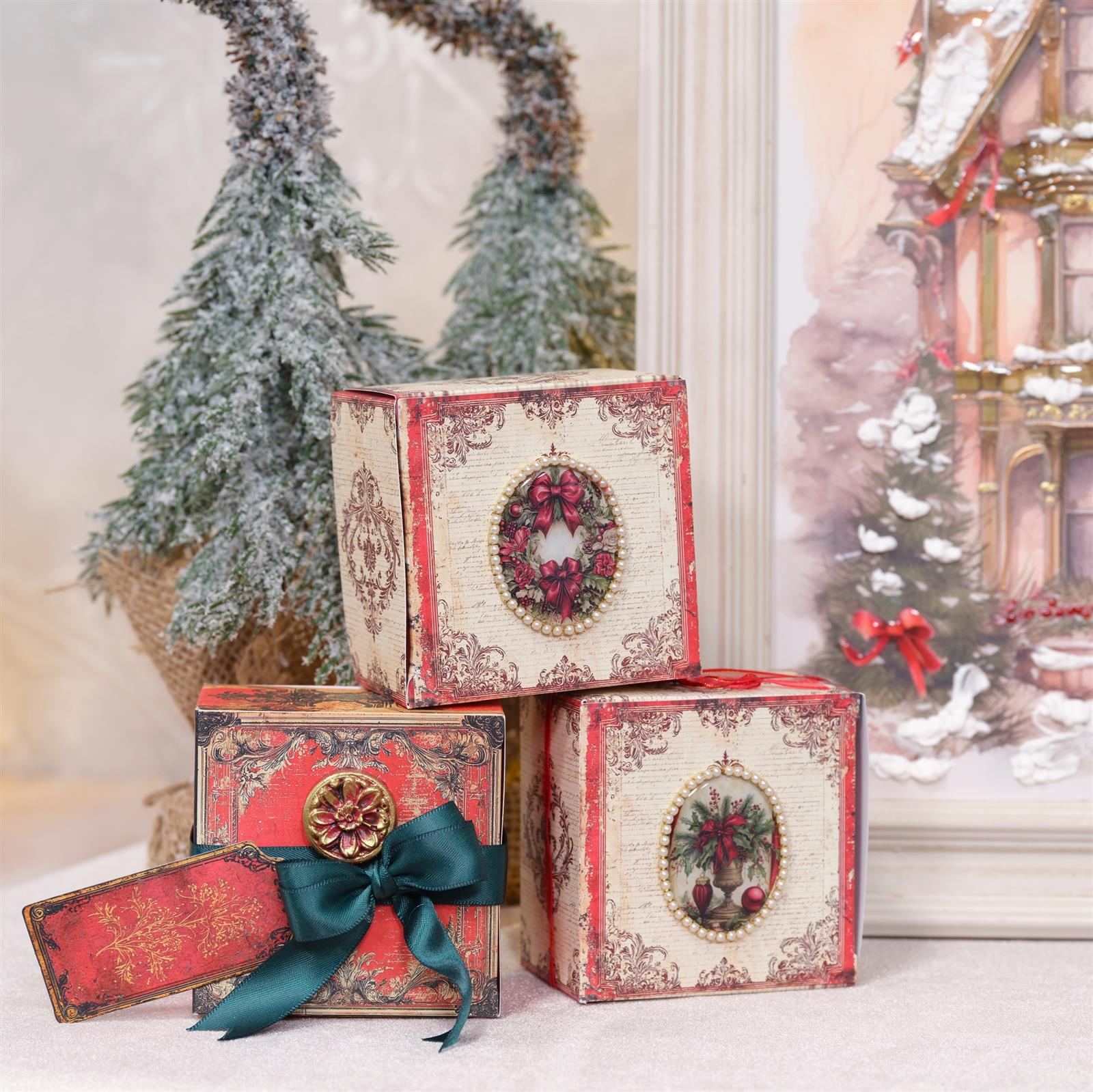 Gestanzte Faltmotive "Boxen, Tags und Trommel" Weihnachten 2025 Teddy-01