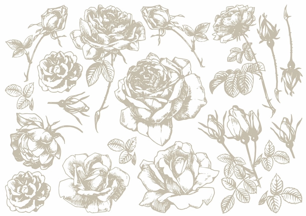Metallic Transfermotiv "Blumen" 3 - Silber RubOn-014
