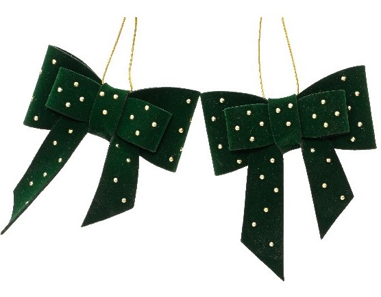 2 Anhänger "Christmas" Schleife - grün / K523258-SG
