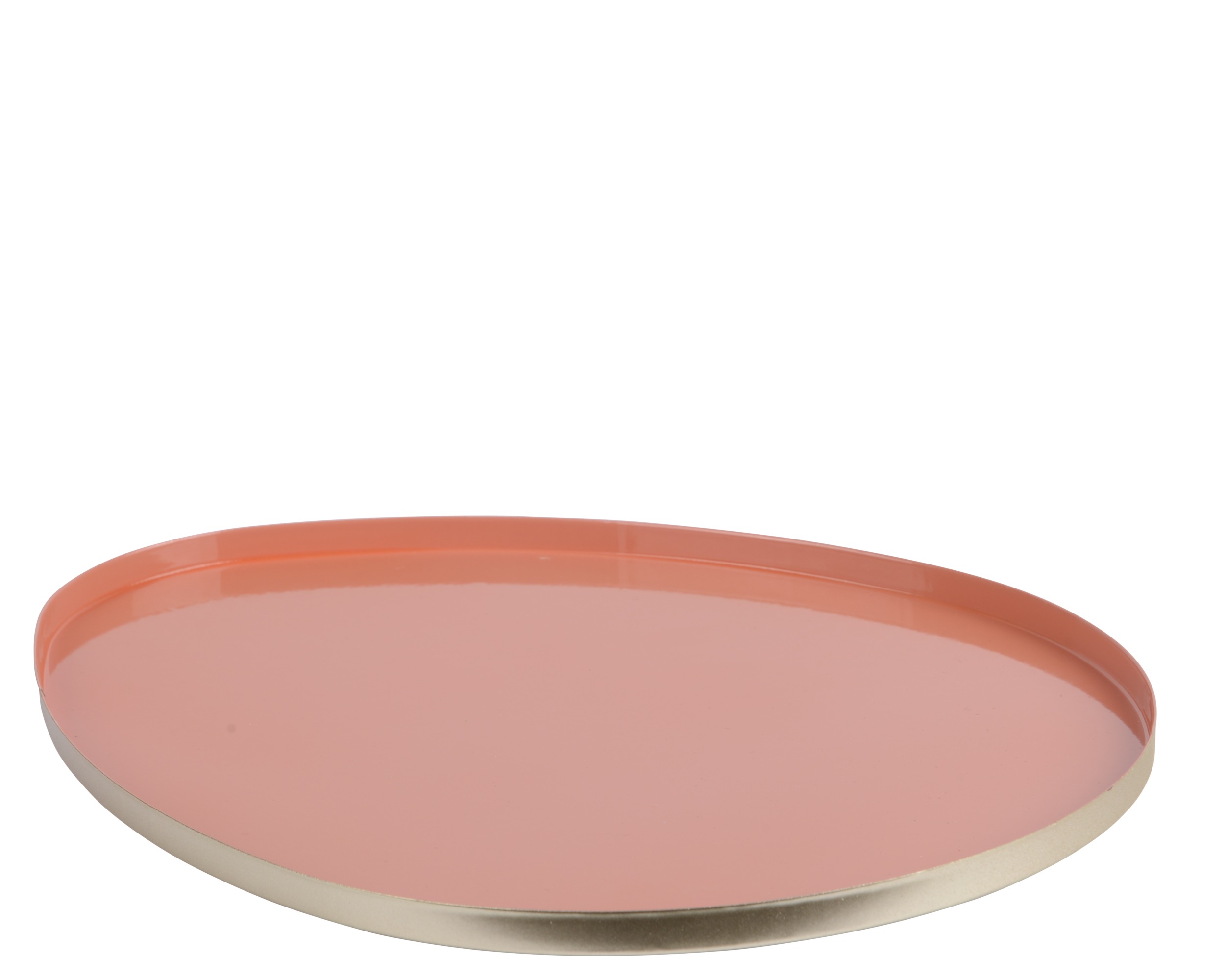 Deko-Teller aus Eisen in Ei-Form 30cm - Rosa/Gold K871723