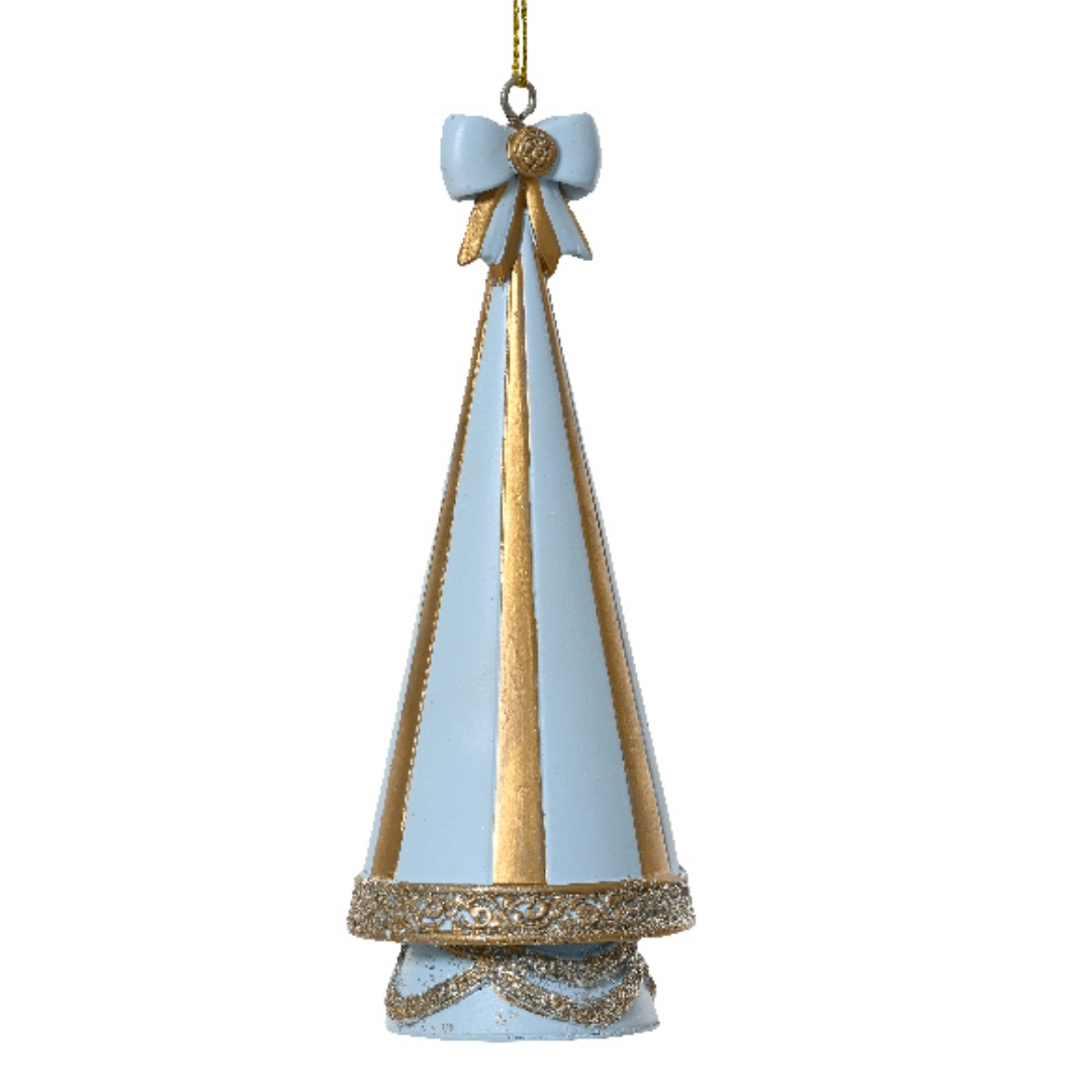Verzierter Mini-Weihnachtsbaum "Blau mit goldenen Linien" - 11cm K398535-c