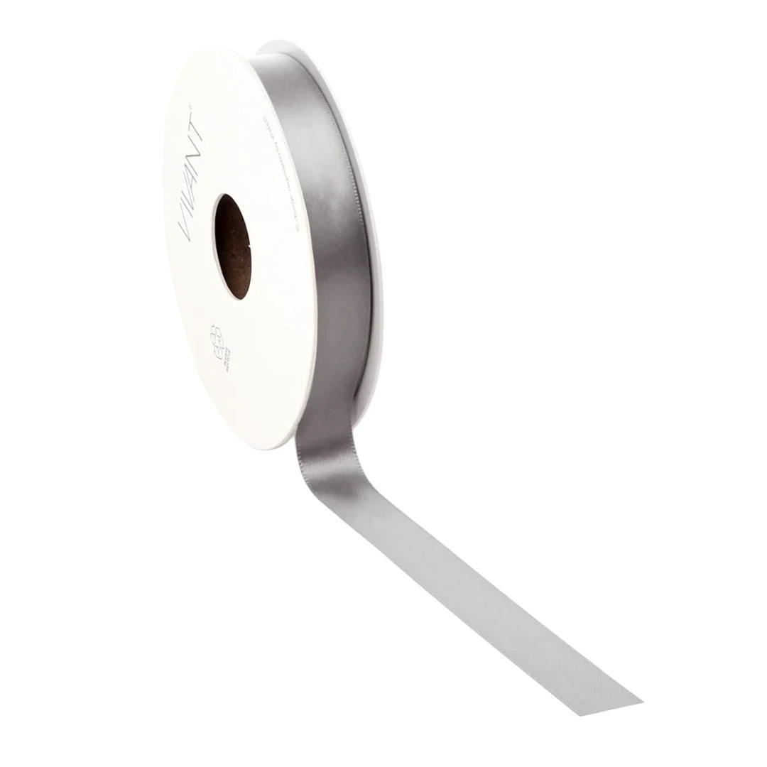 Dekoband "Doppelseitig Satin" - Dunkelgrau / V3301.2525.83