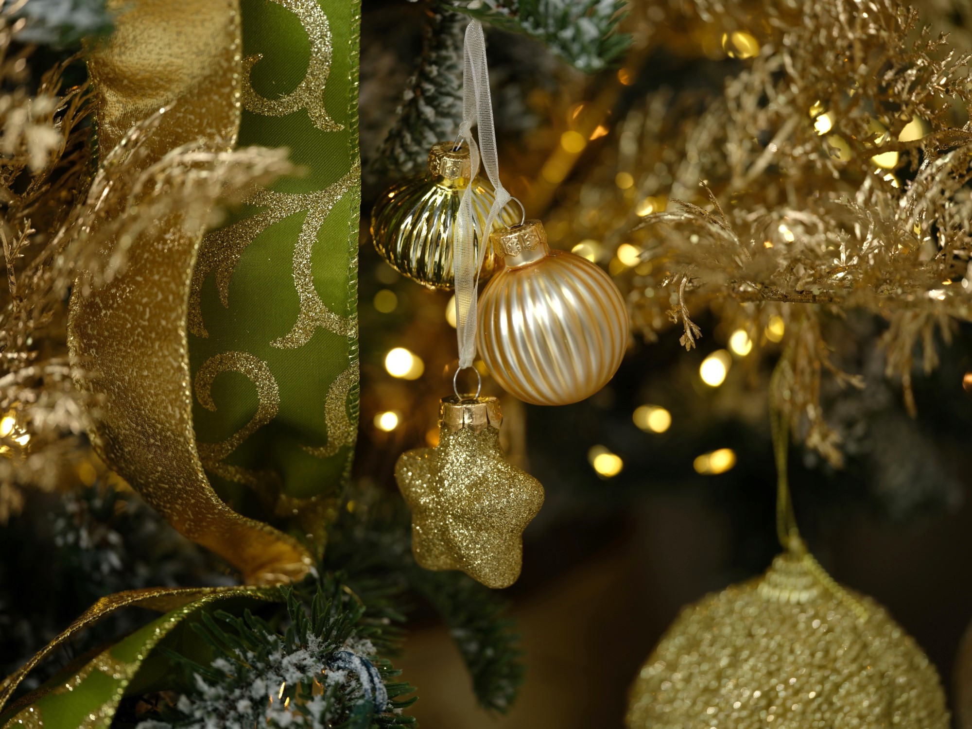 Dekobänder "Weihnachten" - grün/rot/gold