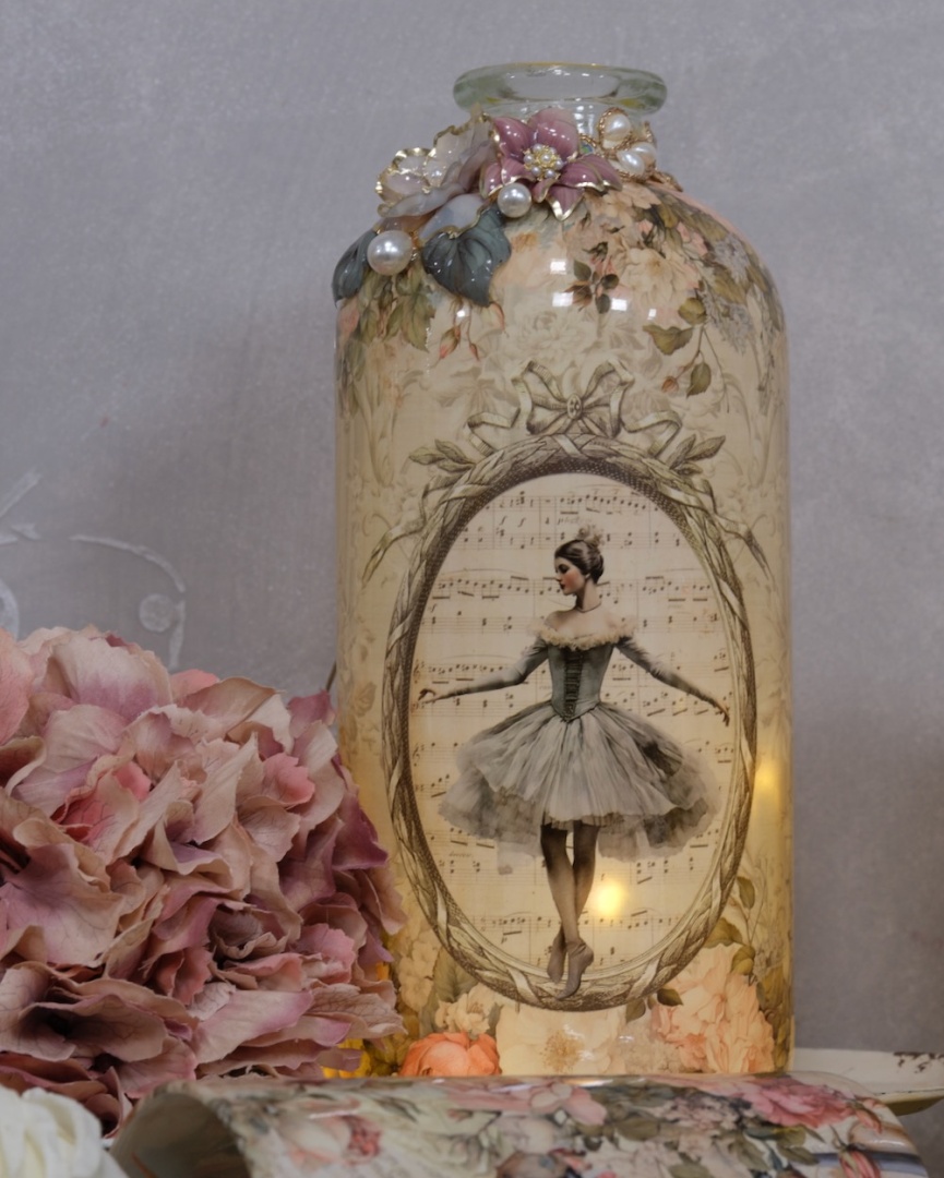 4 Bogen Folienblumen "Allegra" mit Goldfolienbedruckung