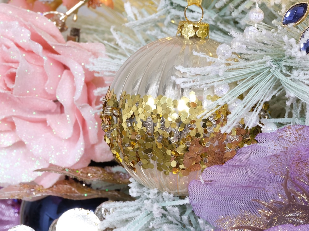 Weihnachtskugel "Glitter" - lilac K029850-lilac