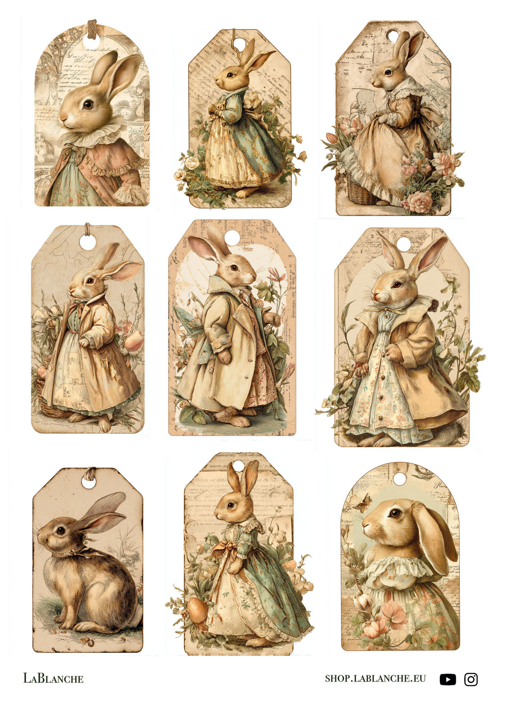 Natural Papier  "Easter Tags"