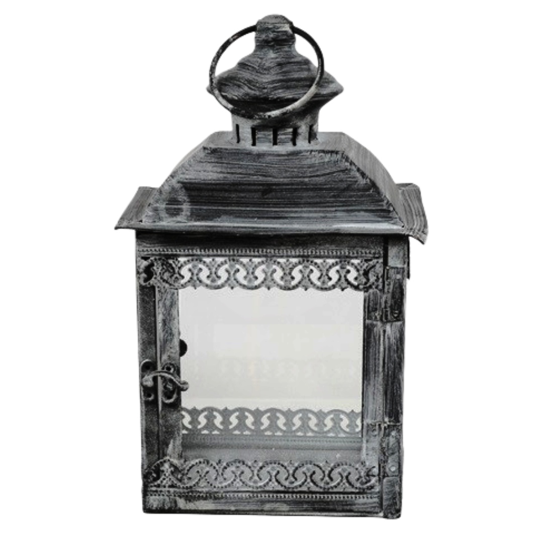 Laterne aus Metall/Glas – Schwarz – 16×11×26,5 cm DS822136