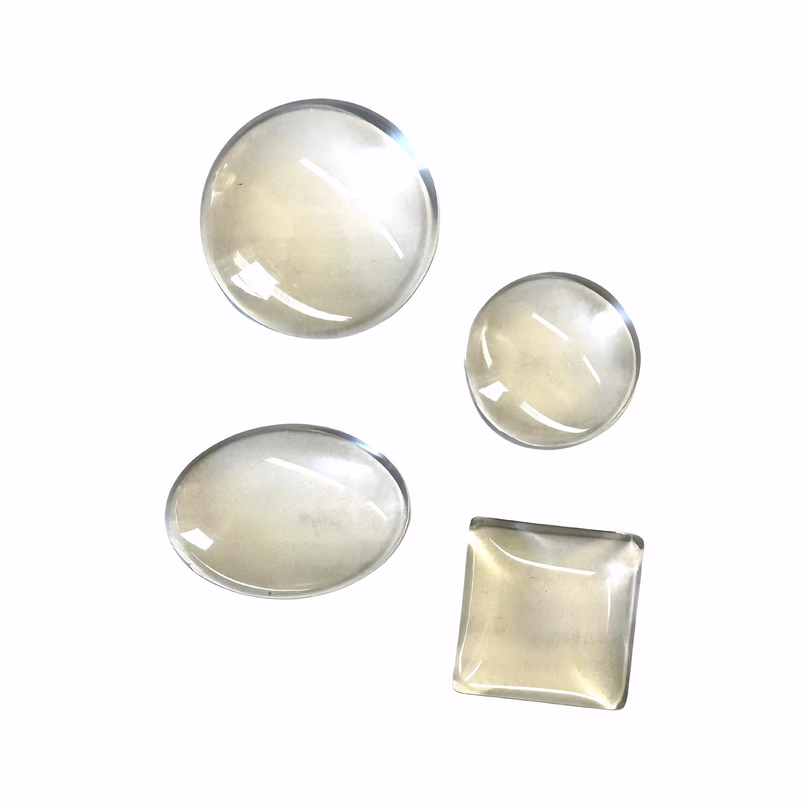 4 Schmuckelemente "Glas" - 4 versch, Formen