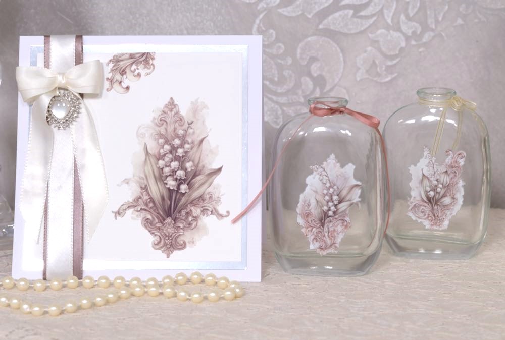 4 Bögen Transfermotivset "Vintage Flower"