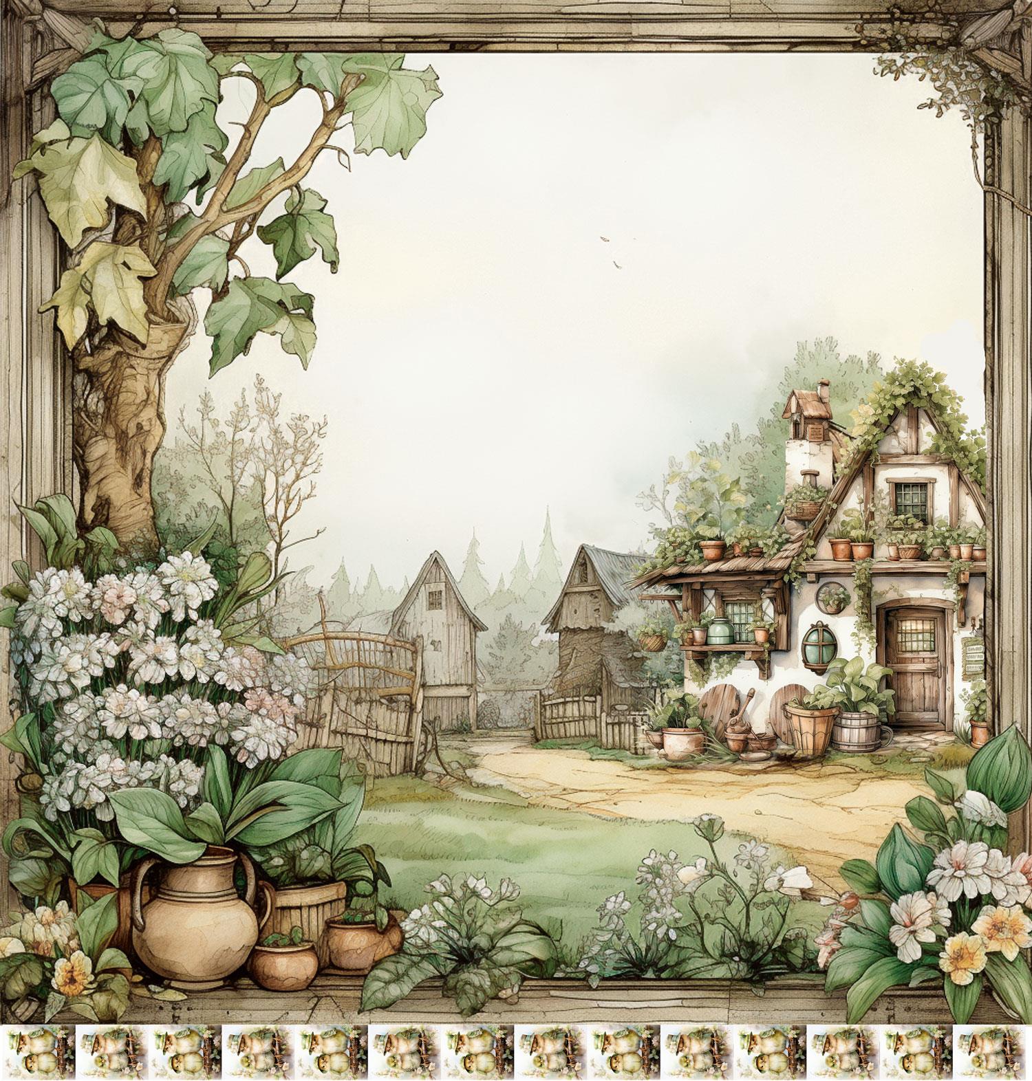 Designpapier "Familie Hase" 5