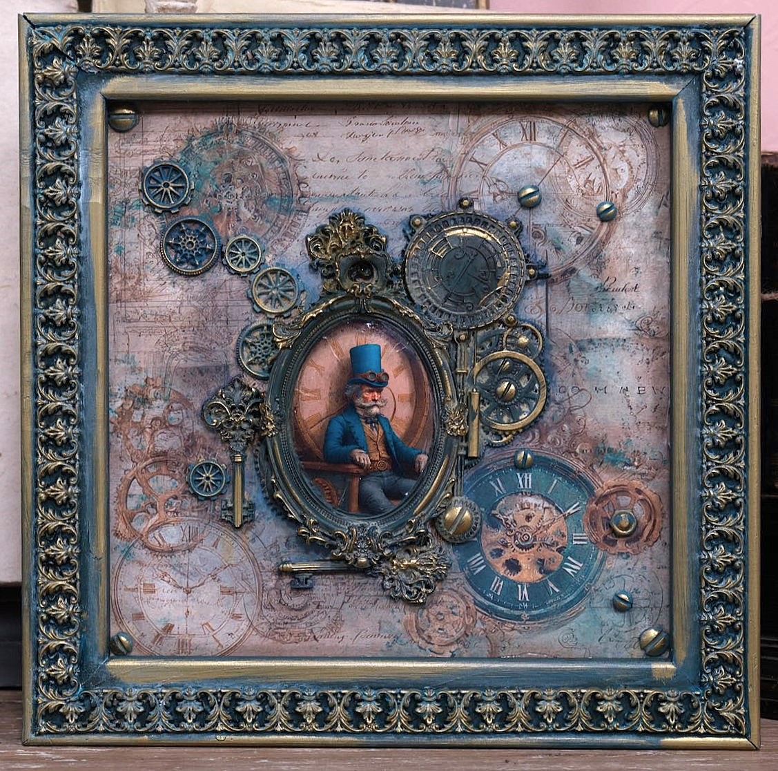 Kleines Papierset "Edison/Steampunk" - 4x Papiere, 4x Tags, 1x Gelaserte Elemente