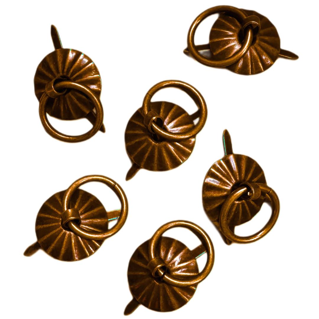 6er Set Zierklopfer aus Metall – Kupfer LBM187